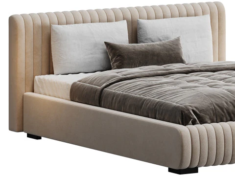 Fabric Stripe Pattern Bed 3D Model