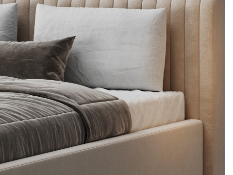 Fabric Stripe Pattern Bed 3D मॉडल