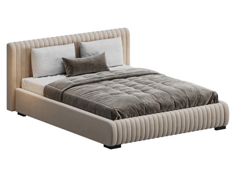 Fabric Stripe Pattern Bed 3D Model