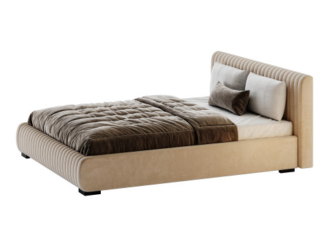 Fabric Stripe Pattern Bed 3D मॉडल