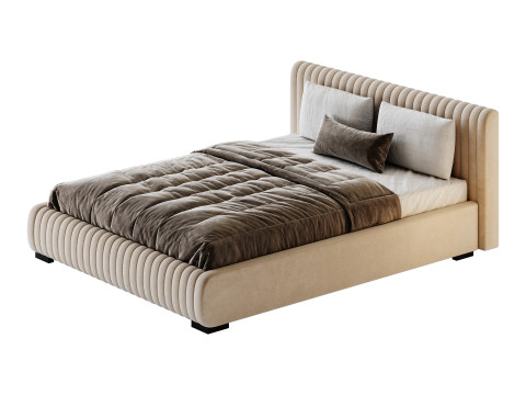 Fabric Stripe Pattern Bed 3D मॉडल
