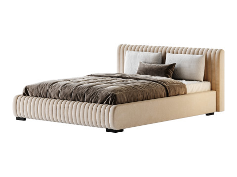 Fabric Stripe Pattern Bed 3D मॉडल
