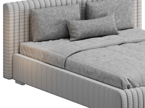 Fabric Stripe Pattern Bed 3D मॉडल