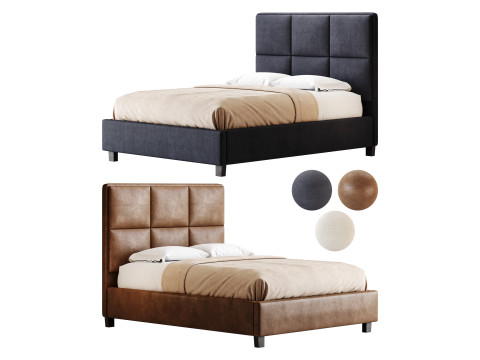 Flair 3-Piece Full Bed - Grey 3D Model
