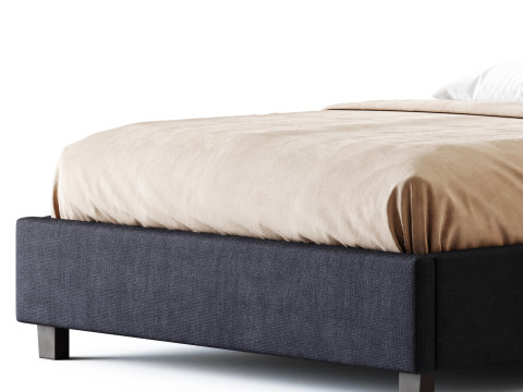 Flair 3-Piece Full Bed - Grey 3D Model