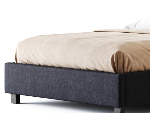 Flair 3-Piece Full Bed - Grey 3D Model