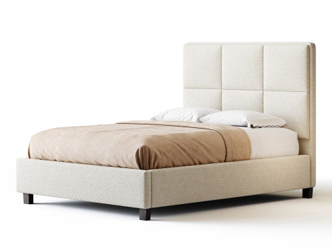 Flair 3-Piece Full Bed - Grey 3D Model