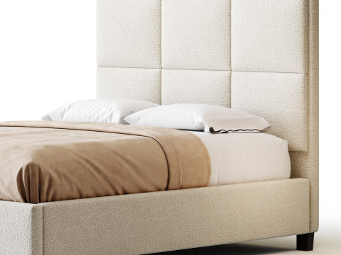 Flair 3-Piece Full Bed - Grey 3D Model