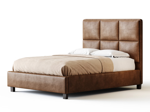 Flair 3-Piece Full Bed - Grey 3D Model