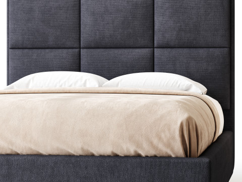 Flair 3-Piece Full Bed - Grey 3D Model