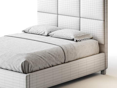 Flair 3-Piece Full Bed - Grey 3D Model