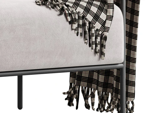 Fulbourn Rust Ochre Velvet Armchair 3D Model