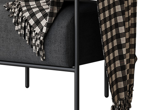 Fulbourn Rust Ochre Velvet Armchair 3D Model