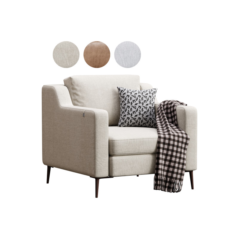Halle armchair L by Delavega 3D Model .c4d .max .obj .3ds .fbx .stl .blend