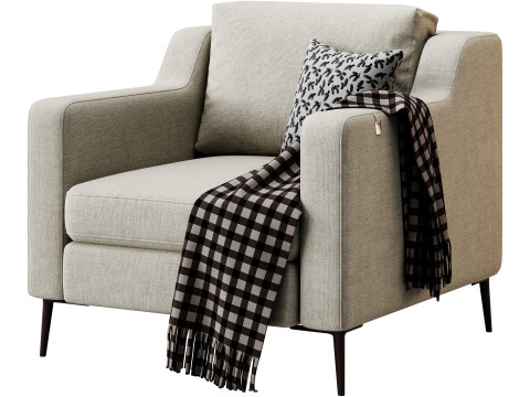 Halle armchair L by Delavega 3D Model