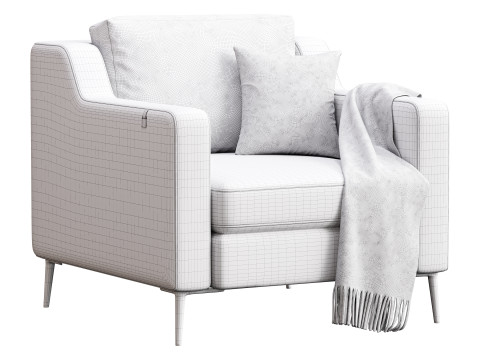Halle armchair L by Delavega 3D Model