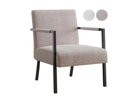 हैटन स्टील फ्रेम बाउकल एक्सेंट चेयर ग्रे 3D मॉडल