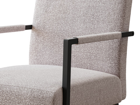 Hatton Steel Frame Boucle Accent Chair Grey 3D Model
