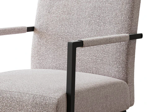 Hatton Steel Frame Boucle Accent Chair Grey 3D Model