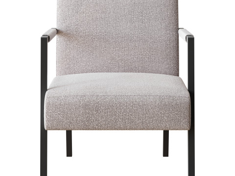 Hatton Steel Frame Boucle Accent Chair Grey 3D Model