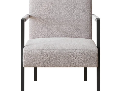 Hatton Steel Frame Boucle Accent Chair Grey 3D Model