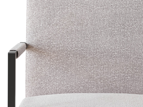 Hatton Steel Frame Boucle Accent Chair Grey 3D Model