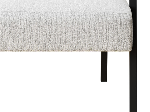 Hatton Steel Frame Boucle Accent Chair Grey 3D Model