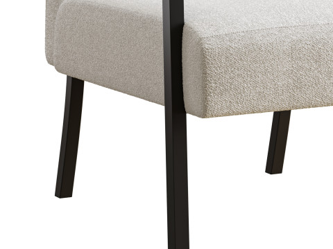 Hatton Steel Frame Boucle Accent Chair Grey 3D Model
