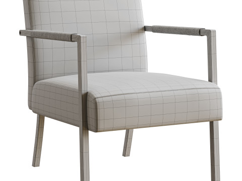 Hatton Steel Frame Boucle Accent Chair Grey 3D Model