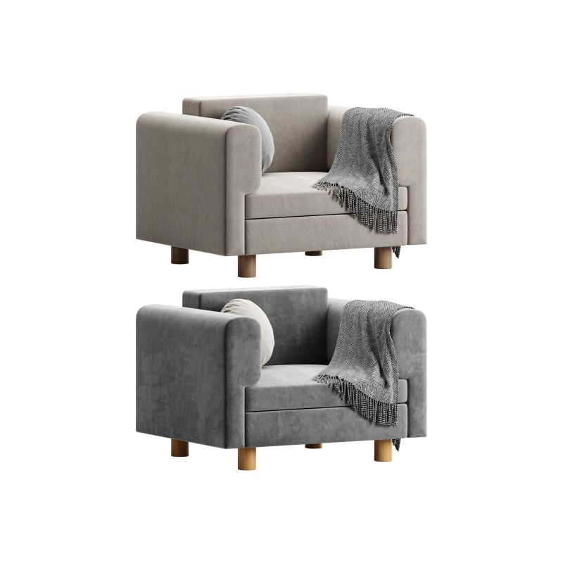 InMar Velvet Smoking Chair 3D Model .c4d .max .obj .3ds .fbx .stl .blend 