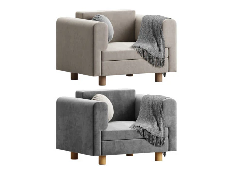 Sedia da fumo InMar in velluto Modello 3D