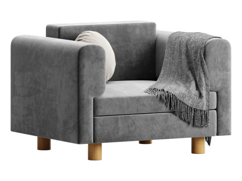 InMar Velvet Smoking Chair 3D Model