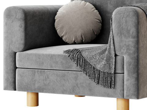 InMar Velvet Smoking Chair 3D Model