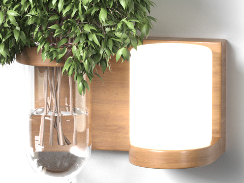 Isla Wall Mounted Lamp Glass Vase 3D Модель