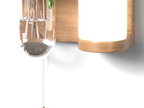 Isla Wall Mounted Lamp Glass Vase 3D Модель