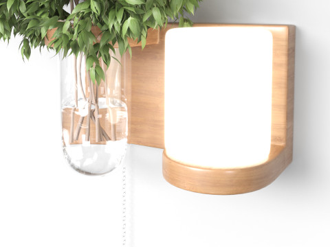 Isla Wall Mounted Lamp Glass Vase 3D Модель