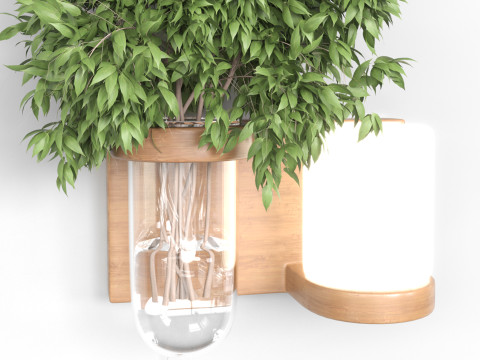 Isla Wall Mounted Lamp Glass Vase 3D Модель