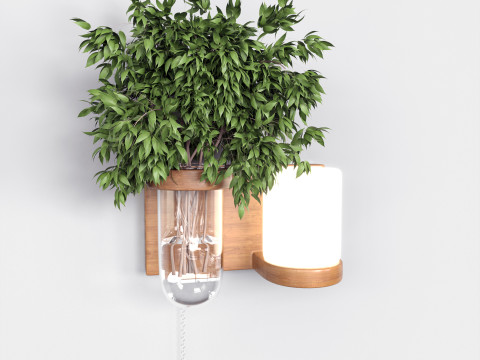 Isla Wall Mounted Lamp Glass Vase 3D Модель