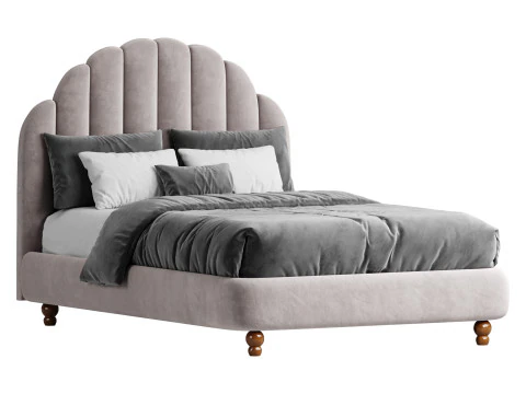 Letto con pannello imbottito verde lime Modello 3D