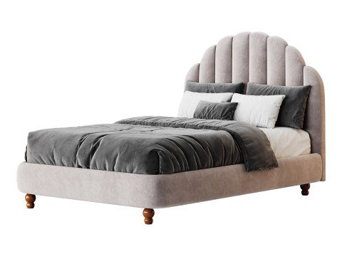 Lime Green Padded Panel Bed Modello 3D