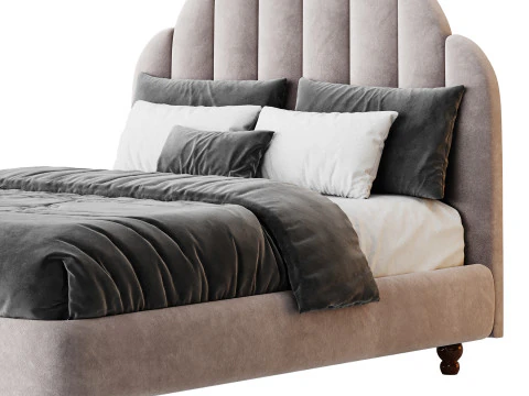 Letto con pannello imbottito verde lime Modello 3D