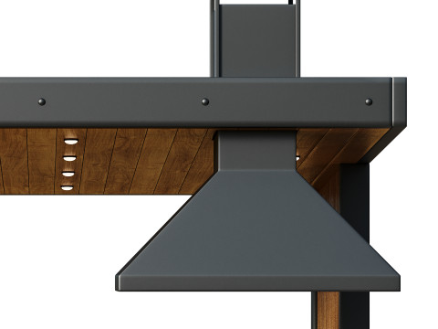 Modern gazebo with summer kitchen 1 Modelo 3D