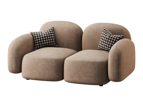Modern Loveseat sofa 3D Model