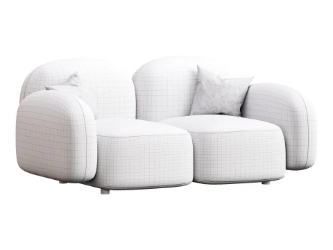 Modern Loveseat sofa 3D Model