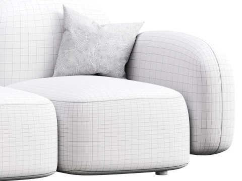 Modern Loveseat sofa 3D Model