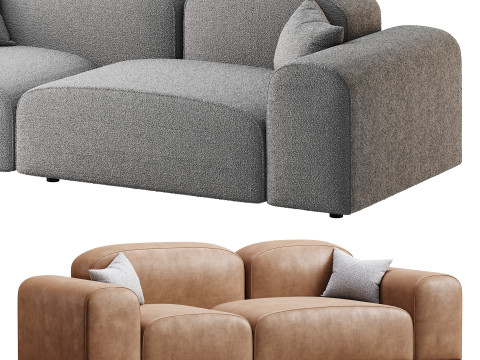 Modern Solid Sofa 3D Model