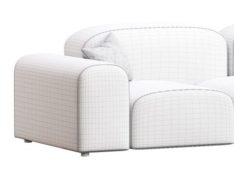 Modern Solid Sofa 3D Model
