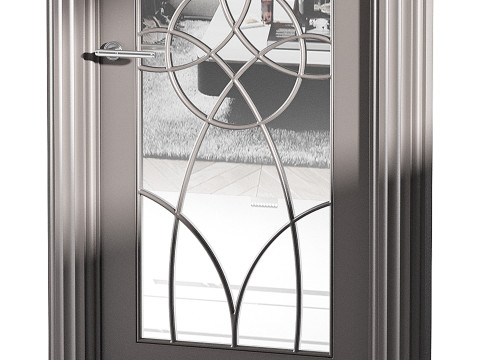 Modern entrance door 46 Model 3D