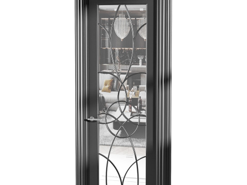 Modern entrance door 46 Model 3D