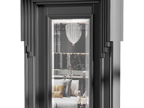 Modern entrance door 49 Modèle 3D